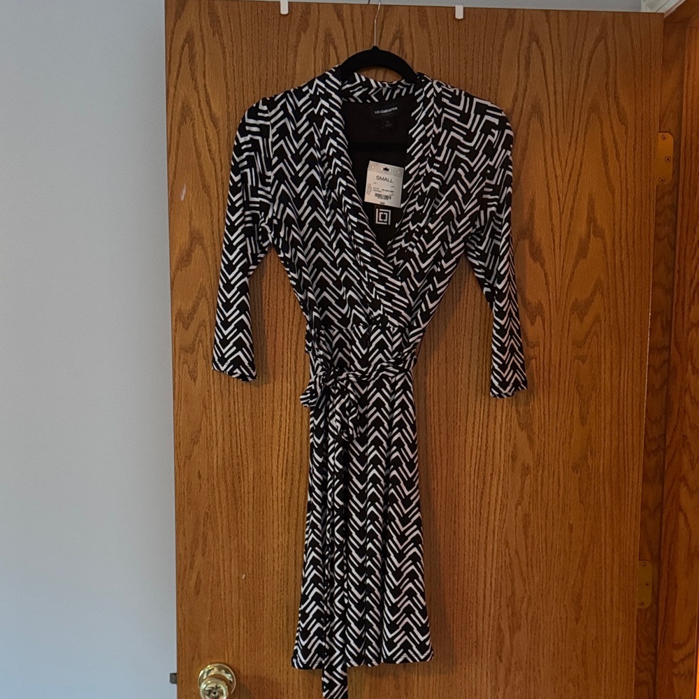 Liz Claiborne Black and White Patterned Dress